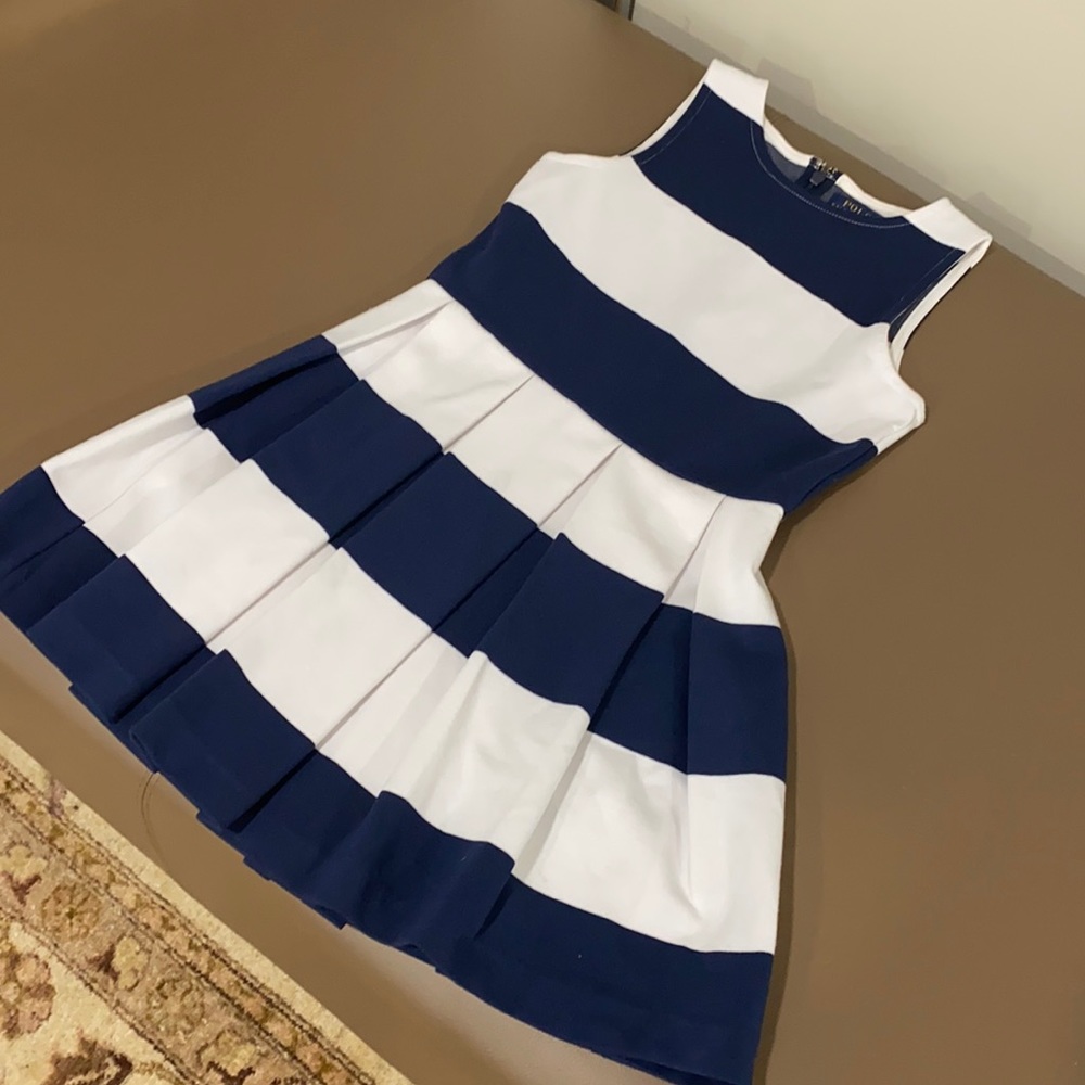 Polo by Ralph Lauren blue and white dress